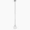 Small Ribbed Glass Pendant Light 16 cm