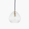 Small Ribbed Glass Pendant Light 16 cm