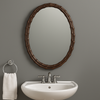Bronze Oval Bamboo Design Framed Wall Mirror 40 cm x 25.5 cm