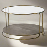 Round Glass & Metal Coffee Table 70cm