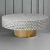 Round Geometric Inlasid Coffee Table 107 cm