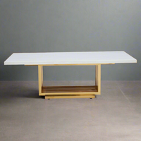 White Marble Topped Coffee Table 140 cm