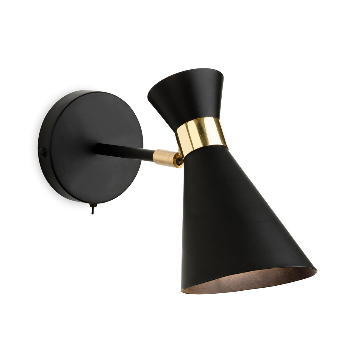 black and brass wall light 