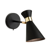 black and brass wall light 