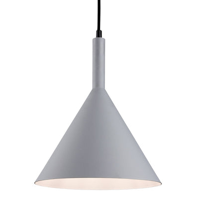 Conical metal pendant with gold / white inner.
Available in four colours:
