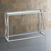 Chrome & Glass Console with Cross Frame W: 120 cm D: 40 cm