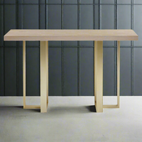 Pale Oak Brushed Gold Console 130 cm