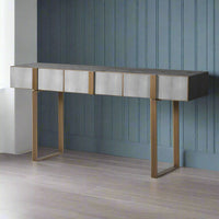 Console in Faux Grey Shagreen W: 180 cm