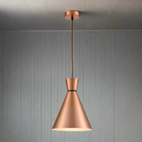 Large Copper Metal Conical Pendant 25 cm