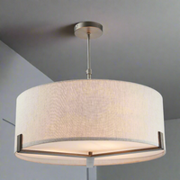 Shaded Ceiling Light - Bronze with neutral cream fabric shade and bronze cross frame, ideal for warm ambient lighting in modern interiors.