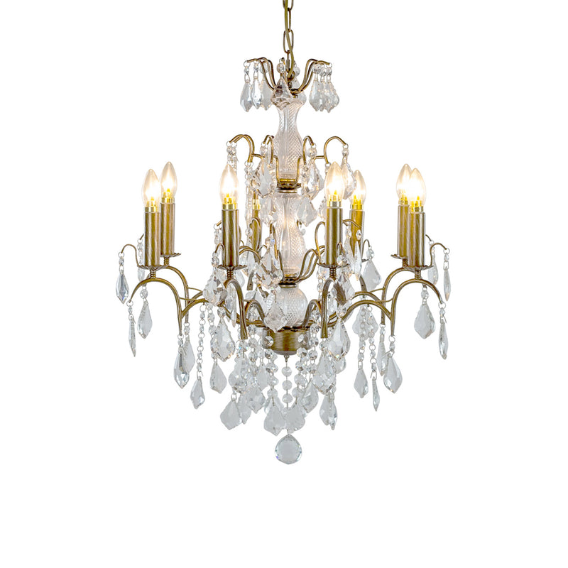 Crystal Chandelier French 8 Arm Gold