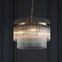 Glass Rods & Antique Brass Ceiling Light