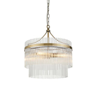 Glass Rods & Antique Brass Ceiling Light