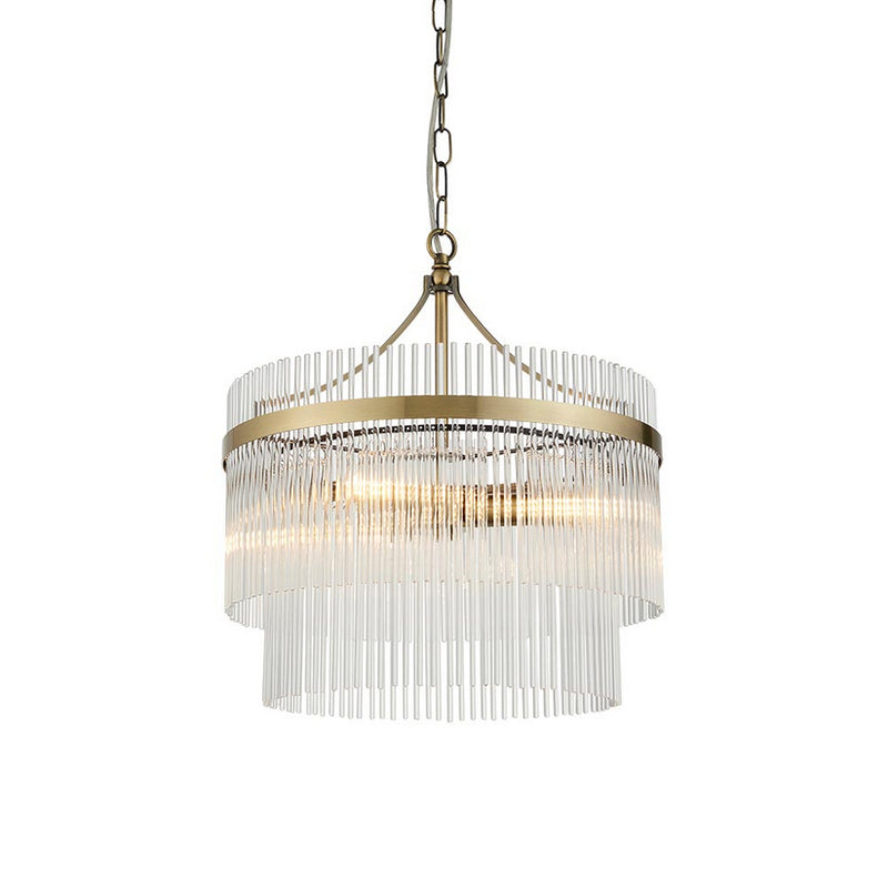 Glass Rods & Antique Brass Ceiling Light