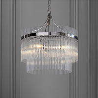 Glass Rods & Nickel Ceiling Light