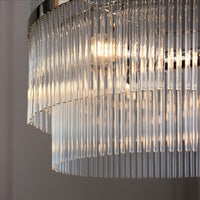 Glass Rods & Nickel Ceiling Light