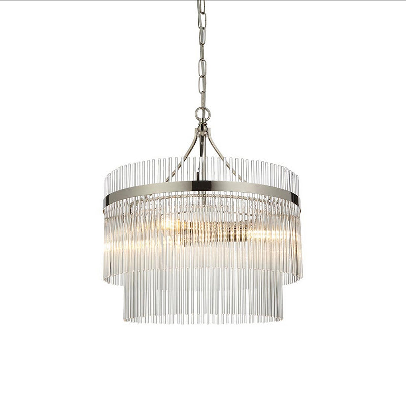 Glass Rods & Nickel Ceiling Light