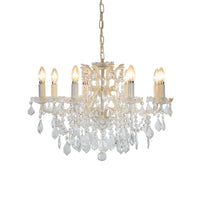 Crystal Chandelier 8 Arm White 64 cm