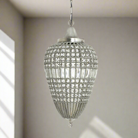 Crystal & Nickel Pendant Light / Two Sizes