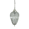 Crystal & Nickel Pendant Light / Two Sizes