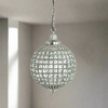 Crystal & Nickel Globe Pendant - 32cm