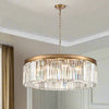 Crystal Prism Gold Banded Chandelier