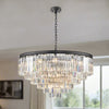 Crystal Prism Six Tier Black Chandelier