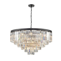 Crystal Prism Six Tier Black Chandelier