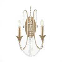 Crystal & Silver Leaf  Wall Light