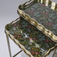 Set of Two Decorated Tray Tables