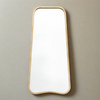 Curved Metal Frame Mirror.&nbsp; Gently curved gilt framed mirror. Perfect in your hall or entryway to add extra light and perspective.&nbsp; A narrow drame allows for a lot of mirror to flash light into your interior.&nbsp;&nbsp; A great bedroom, dressing mirror.&nbsp; In a living room, the graceful curves of this mirror will add style and opulence.

H: 122 cm W: 58 cm