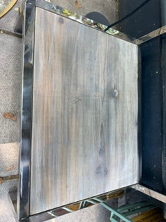 Wood & Steel Bedside Table Clearance - CLEARANCE