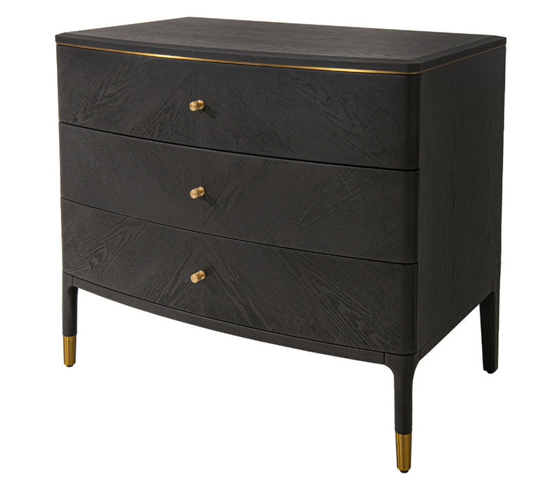 Dark Grey Wooden Chest Of Drawers 90 cm