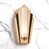 Glass Art Deco Style Wall Light - Gilt  H: 30 cm