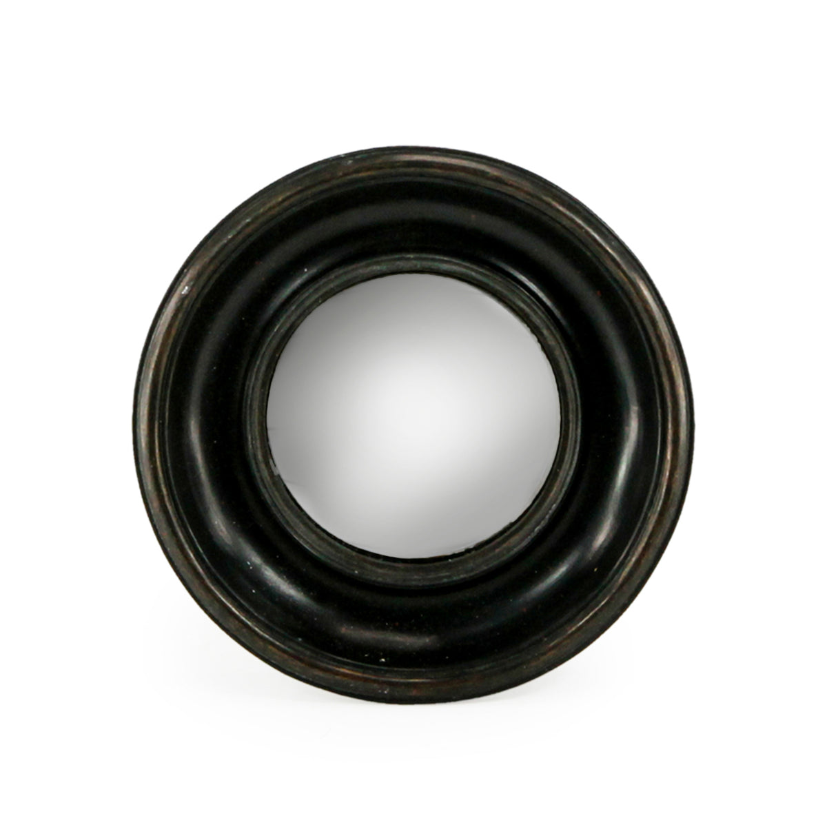 Deep Framed Mini Black Convex Mirror 19 cm