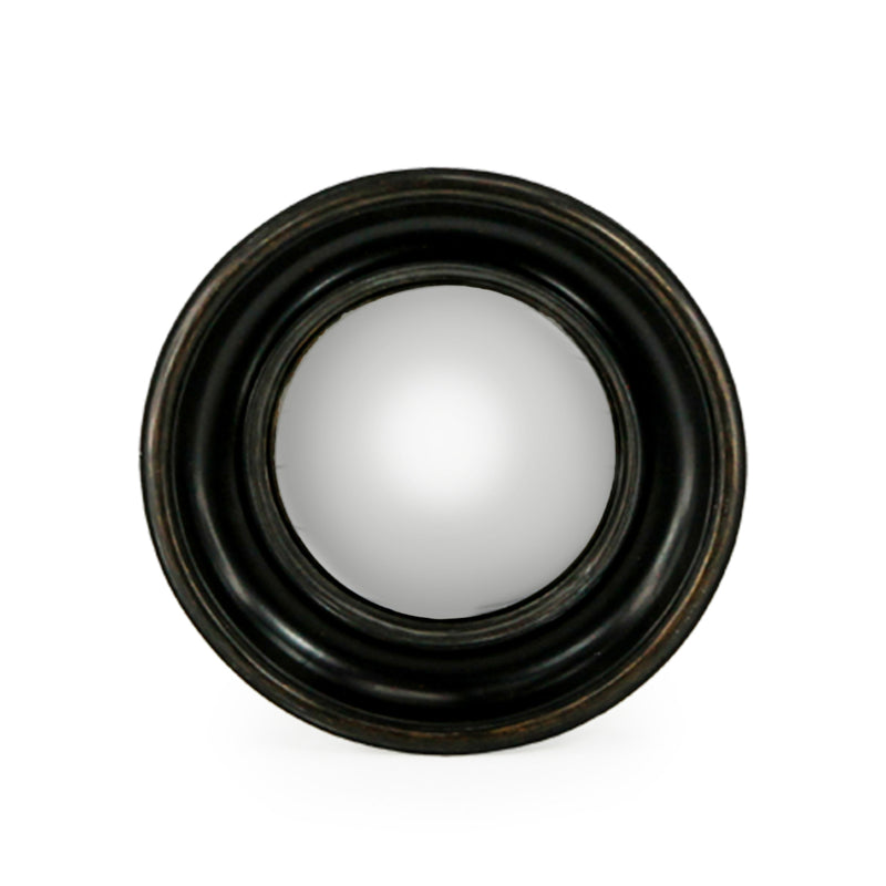 Deep Framed Mini Black Convex Mirror 23 cm