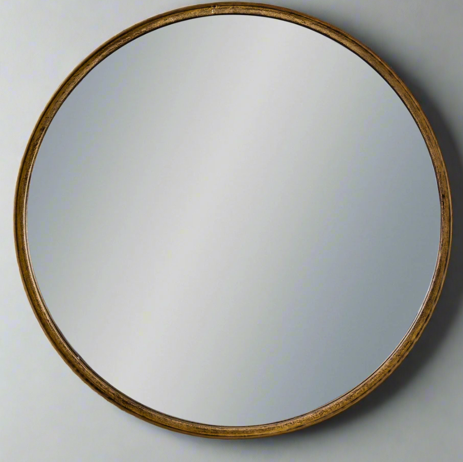 ound bronze and black deep framed mirror.&nbsp; Industrial urban mirror with black metal outer rim and a warm copper inner with inset bevelled glass.