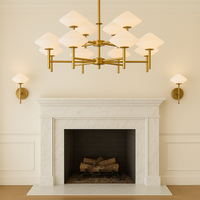 White Glass and Gilt Metal Pendant