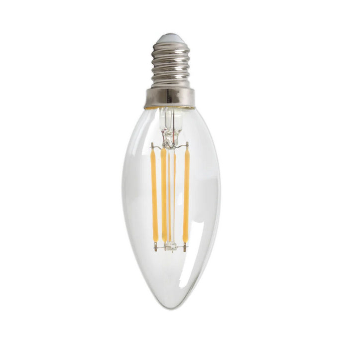Dimmable LED Small Edison Filament Candle Bulb - E14 4w (25w equivalent)