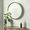 Distressed Gold Frame Round Mirror 60 cm