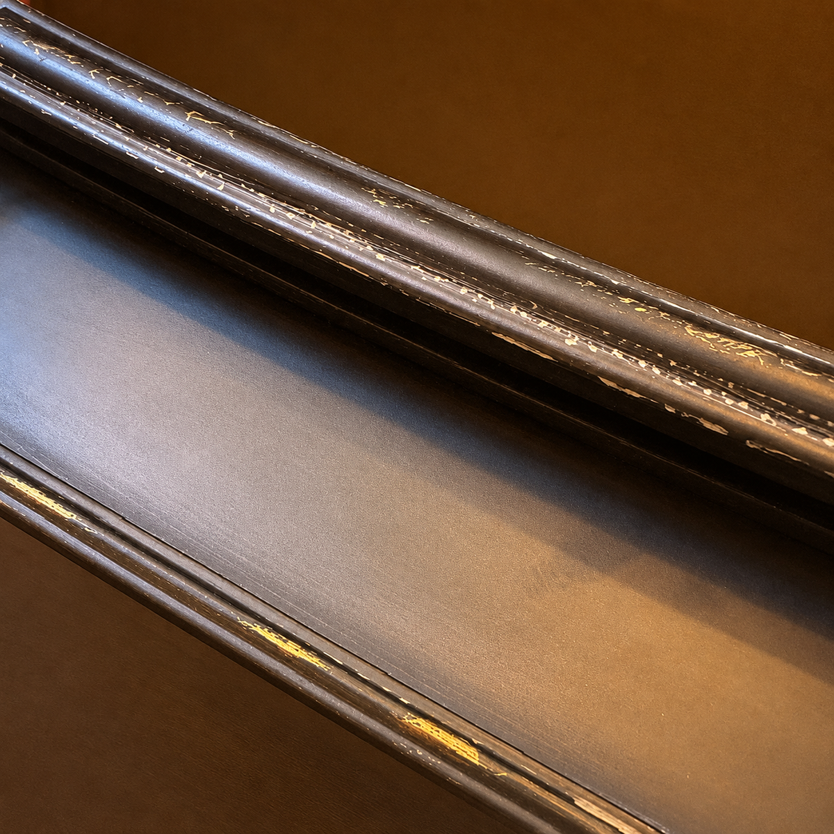 Long Black Curved Metal Console