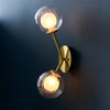 Double Gilt Globe Wall Light 30 cm