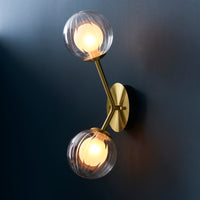 Double Gilt Globe Wall Light 30 cm