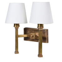 Double Wall Lamp Antique Brass 38 cm