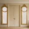 Elegant Giltwood Tall Mirror with Garland Divide