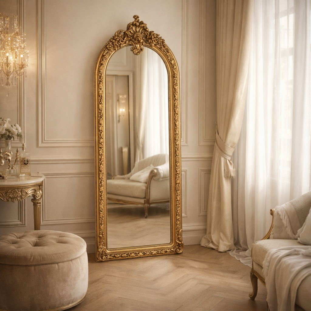gold dressing mirror Baroque Full-Length - Slim style, ornate design best_selling_mens_boots Where to Wear a which fits almost everywhere Color:Perry Blue