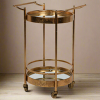 Drinks Trolley Gilt Double Handles 74 cm