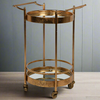 Drinks Trolley Gilt Double Handles 74 cm