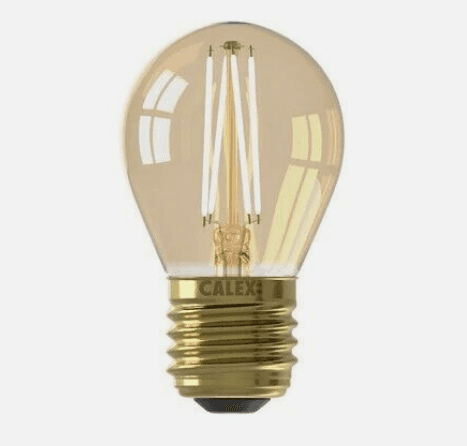 Small golf light bulb filament. Creating a sof warm white light. E27