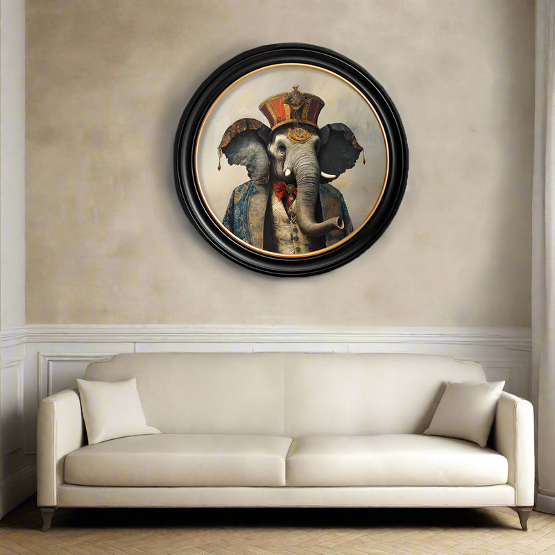 Elegant Elephant Round Print 96 cm